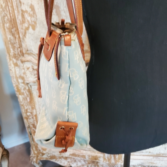 Dooney and Bourke Baby Blue and Ivory Logo Bag - Picture 7 of 12